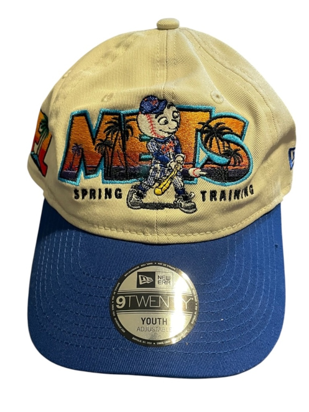 Youth New York Mets New Era Stone/Royal 2026 Spring Training Cap NWT